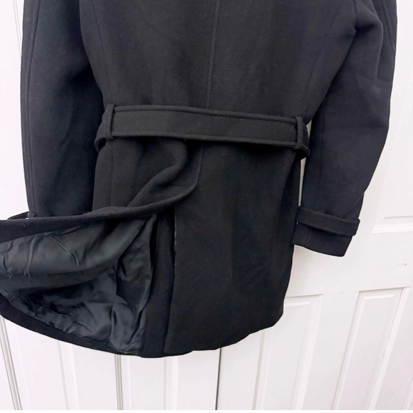 The Kooples Black Men’s Wool Blend Belted Pea Coat - Picture 9 of 12